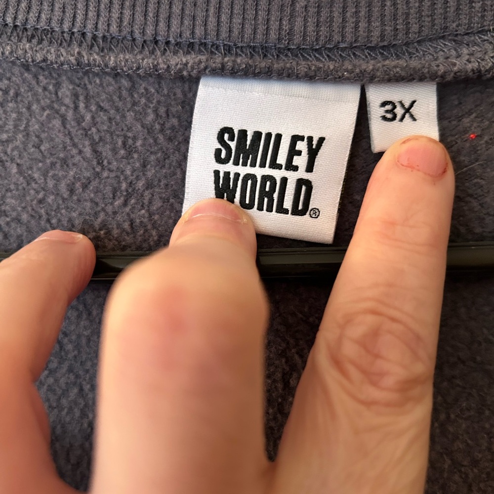 Spooky Smiley Face Gray Sweatshirt - Picture 3 of 3
